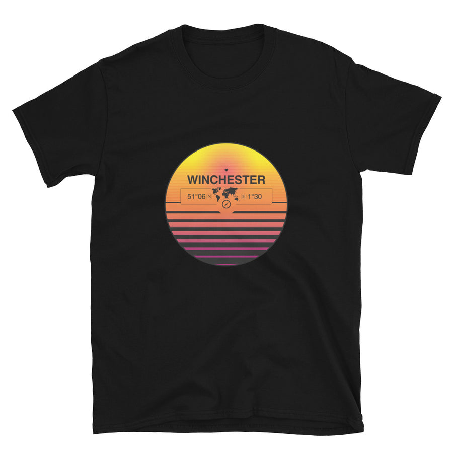 Winchester, England, UK Quality Retro Sunset Unisex T-shirt Gift