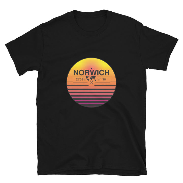 Norwich, England, UK Quality Retro Sunset Unisex T-shirt Gift