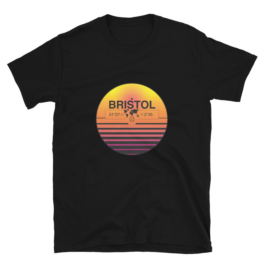 Bristol, England, UK Quality Retro Sunset Unisex T-shirt Gift