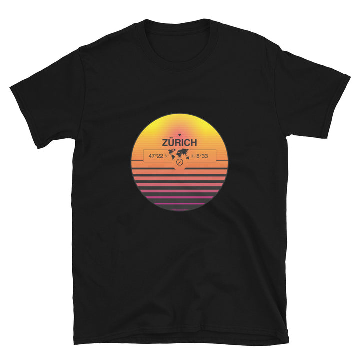 Zürich Quality Retro Sunset Unisex T-shirt Gift