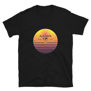 Alicante, Valencian Communities  Quality Retro Sunset Unisex T-shirt Gift