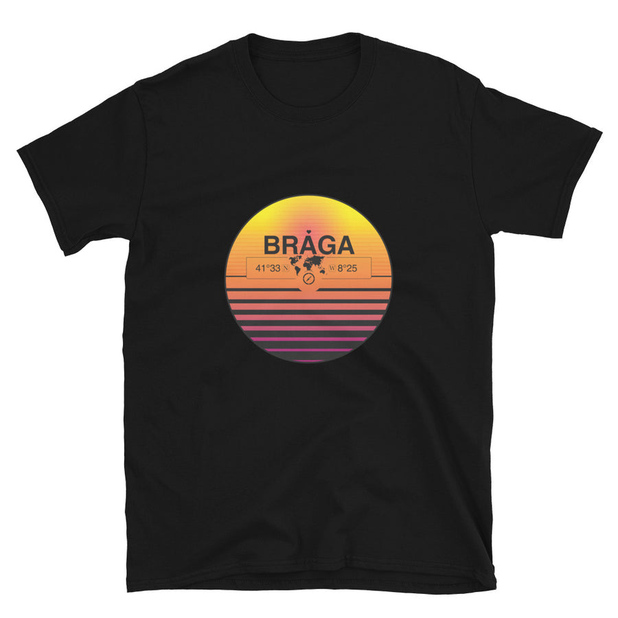 Braga, Braga District Quality Retro Sunset Unisex T-shirt Gift