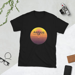 Aarhus, Central Denmark Reg Quality Retro Sunset Unisex T-shirt Gift