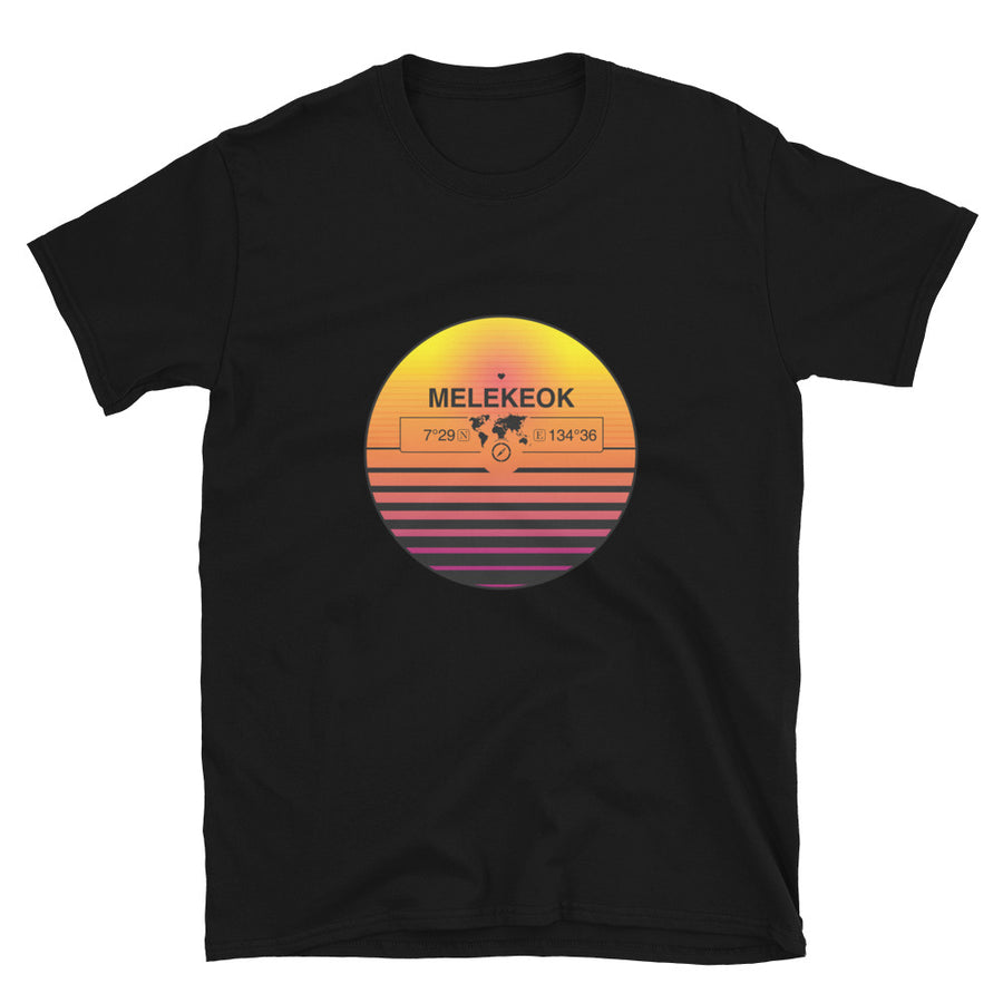 Melekeok, Palau  Quality Retro Sunset Unisex T-shirt Gift