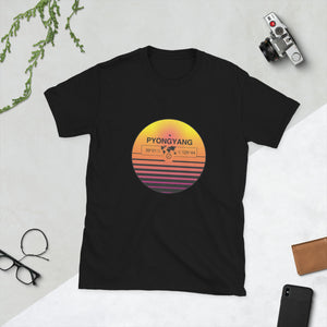 Pyongyang, North Korea Quality Retro Sunset Unisex T-shirt Gift