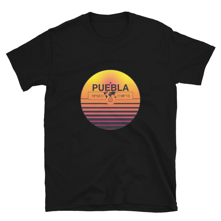 Puebla, Mexico Quality Retro Sunset Unisex T-shirt Gift