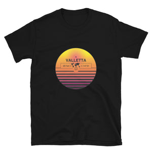 Valletta, Malta Quality Retro Sunset Unisex T-shirt Gift