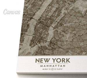 Putty and Beige Manhattan Canvas Print