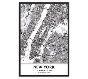 Manhattan New York City NYC Black & White Framed Artwork