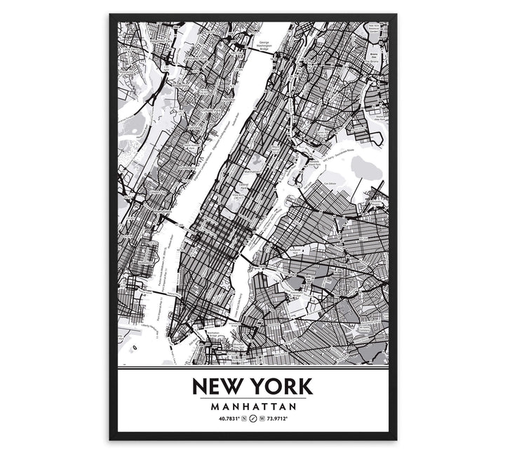 Manhattan New York City NYC Black & White Framed Artwork