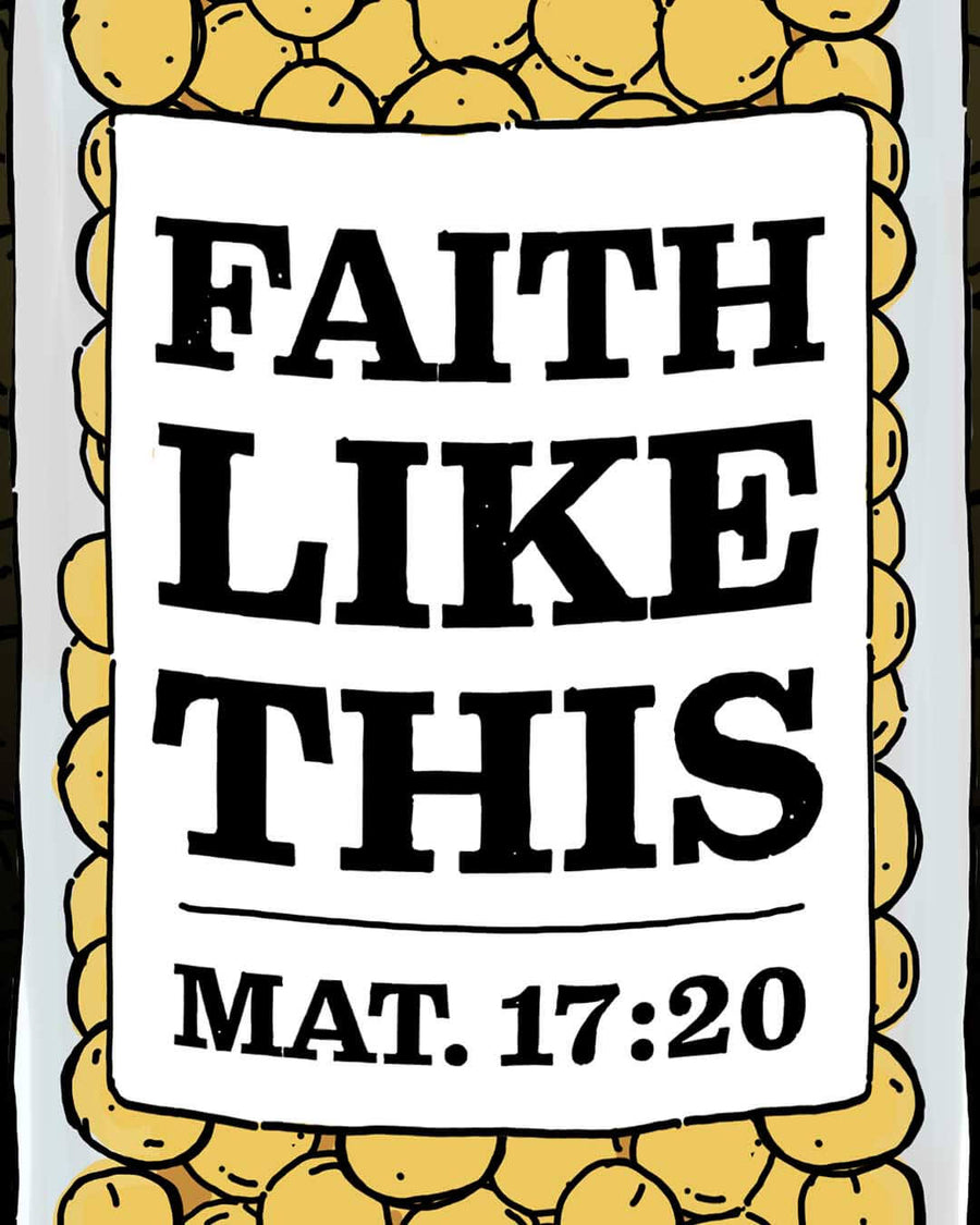 Mustard Seed Bible Verse Illustration close-up detail