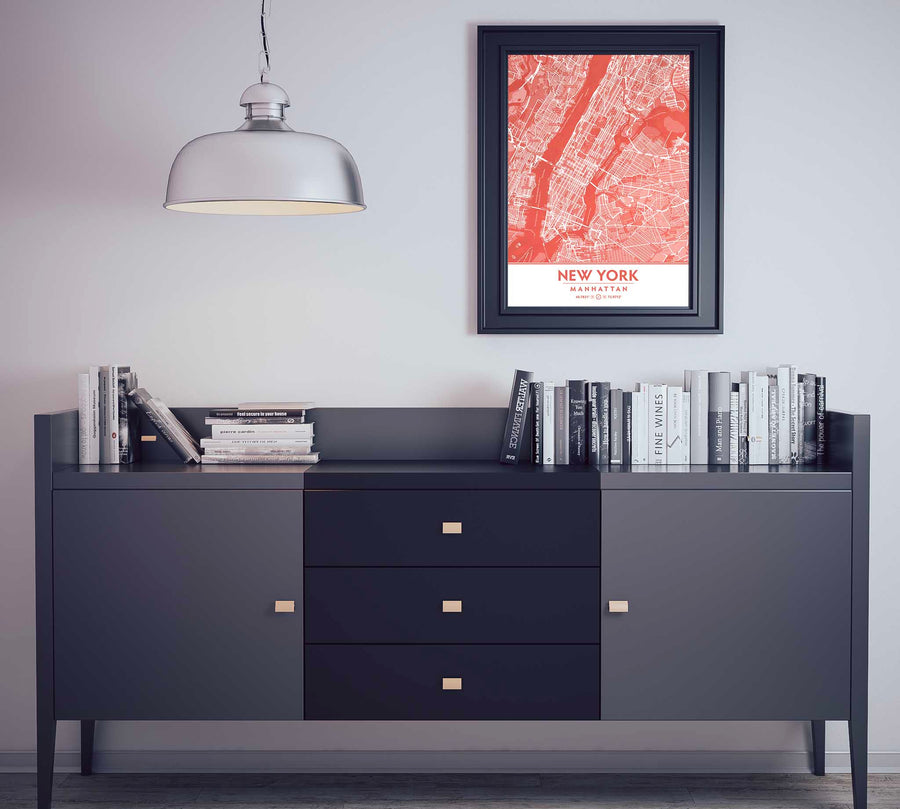 Coral Blush New York City Map - Printable