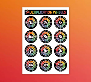Multiplication Chart Times Table Educational Homeschool Gift - Counting Wheel Rings Maths
