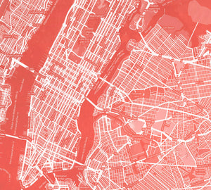 Living Coral Room Decor showing Manhattan NYC