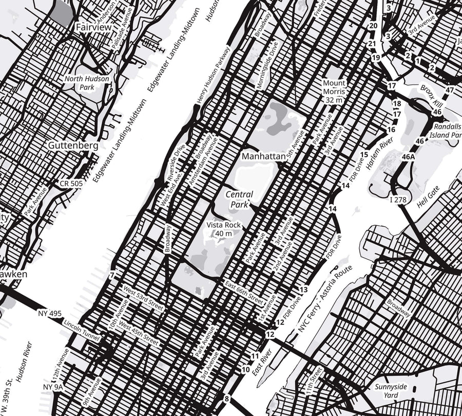 Manhattan New York City NYC Black & White Framed Artwork