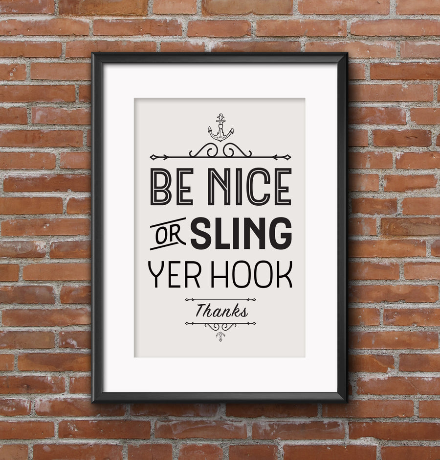 Be Nice image on wall
