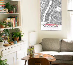 New York City Peony Flowers Map