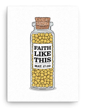 Mustard Seed Bible Verse Illustration Matthew 17:20 Christian Canvas Print
