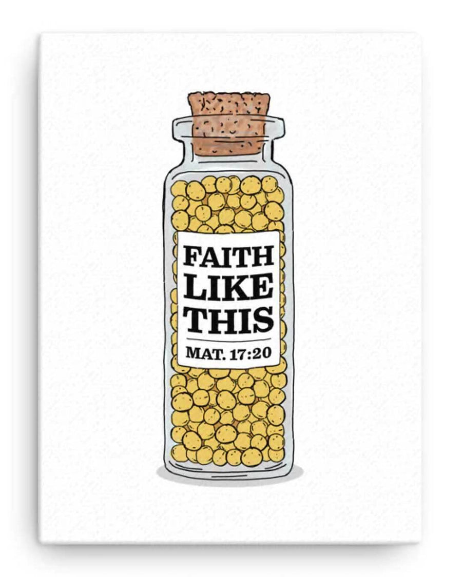 Mustard Seed Bible Verse Illustration Matthew 17:20 Christian Canvas Print