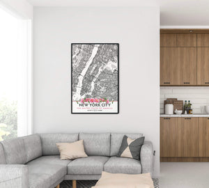 New York City Peony Flowers Map