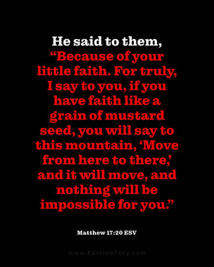 Mustard Seed Bible Verse Illustration Matthew 17:20 Christian Canvas Print