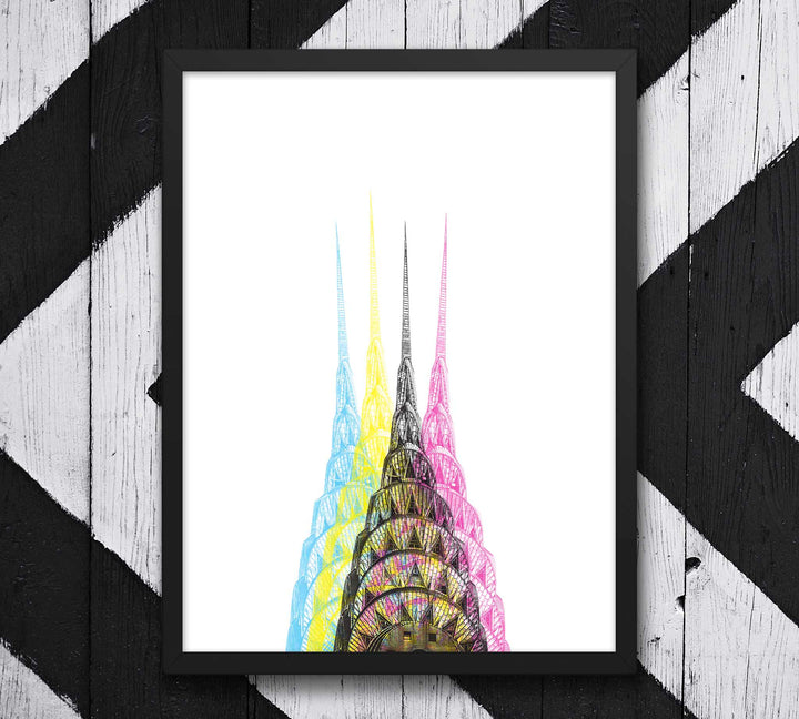 Chrysler Building New York City in CMYK Styling on wall