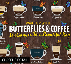 Coffee Types Chart, Butterfly Lover Framed or Posters