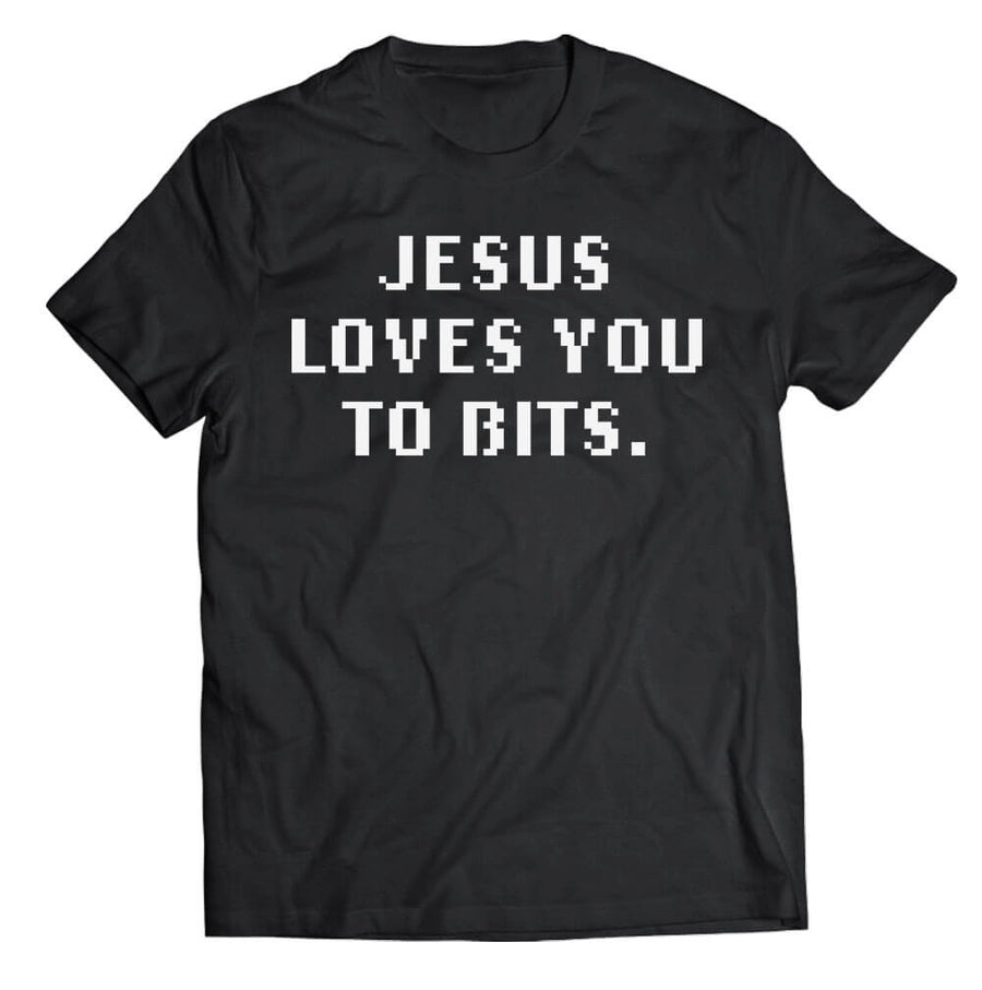 Christian Gamer Computer Bits Tee in black colour
