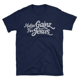 Makin Gains for Jesus - Christian Workout clothing in Navy