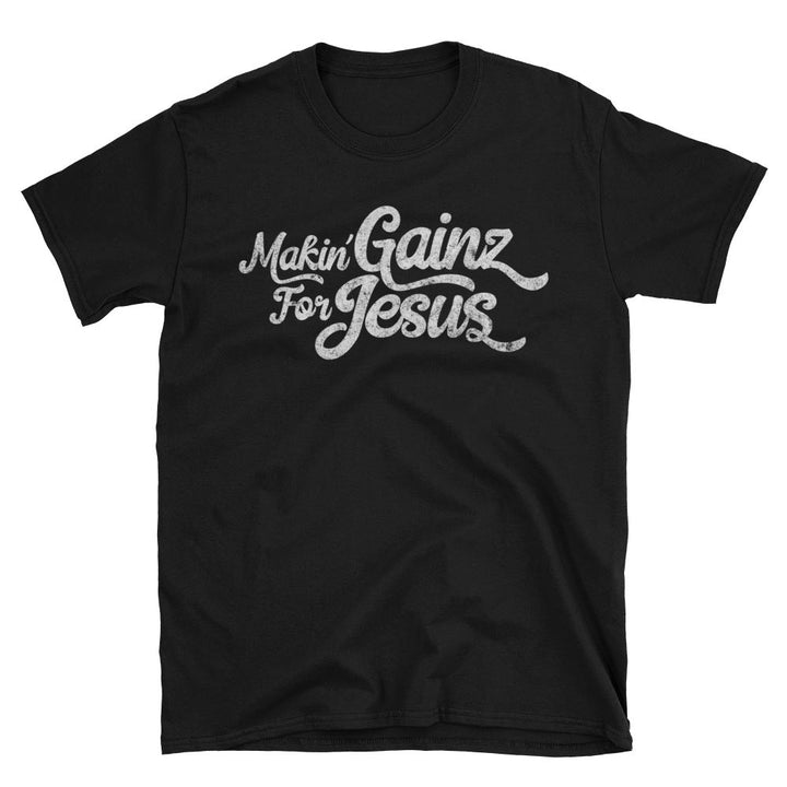 Makin Gains for Jesus - Christian Workout clothing in Black