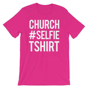 Church Selfie Christian Tee Shirt in Pink-Berry