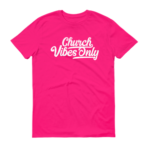 Church Vibes Only Christian Tshirt in berry-pink