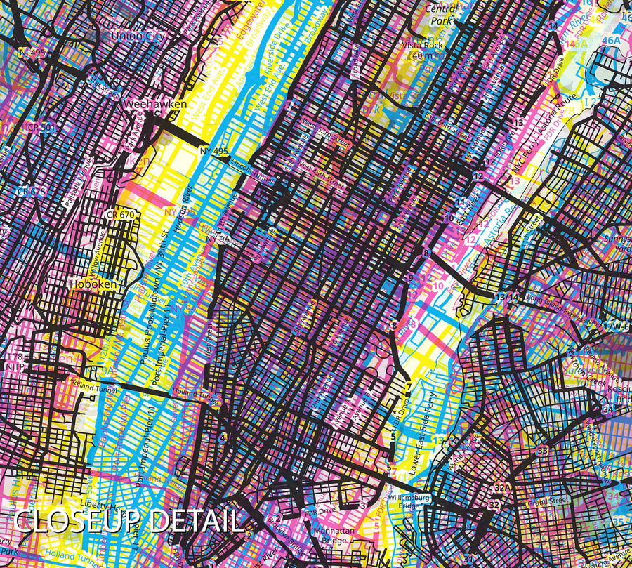 CMYK New York City Artwork closeup 2