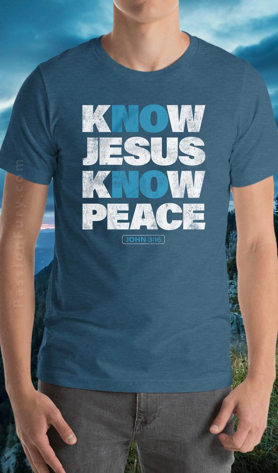 No Jesus tee with model