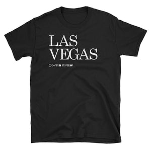 Las Vegas City Coordinates Tshirt in black colour