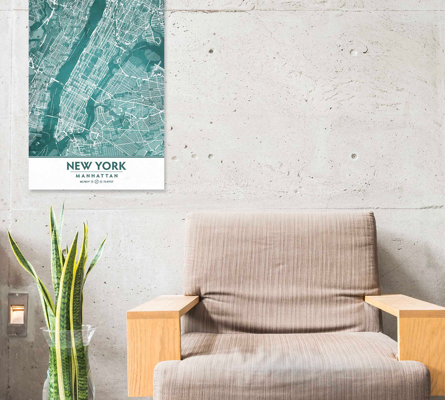 NYC poster with chair