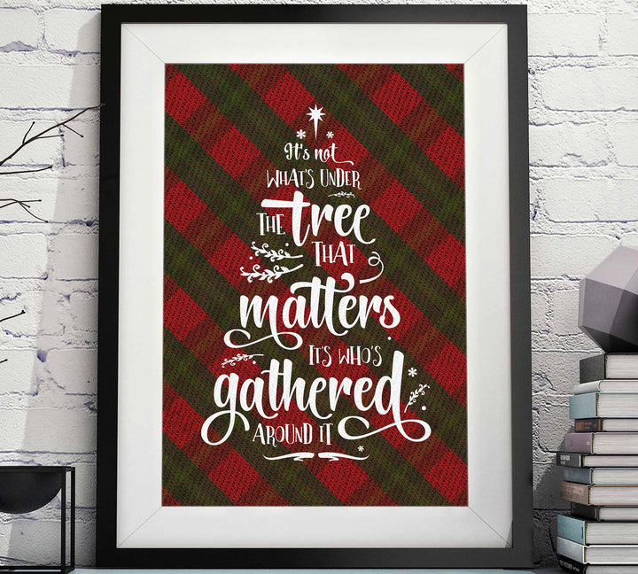 Under the Tree with Red-Green Plaid - Christmas Printable