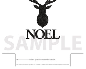 Stag NOEL in Black Printable