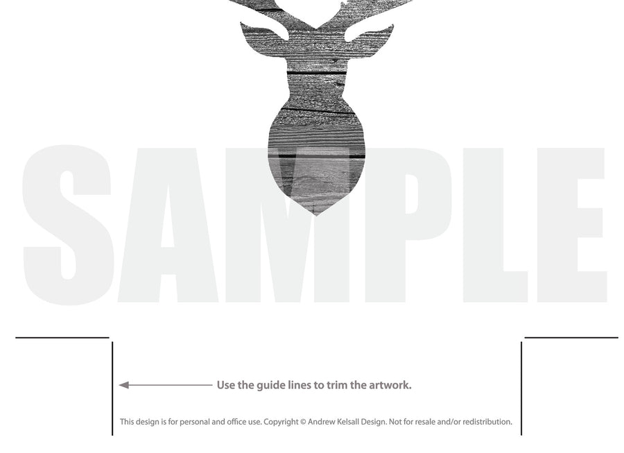 Wooden stag head sample