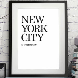 New York City Printable Decor - New York latitude and longitude