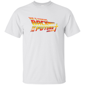 Christian themed back in the future tshirt in white