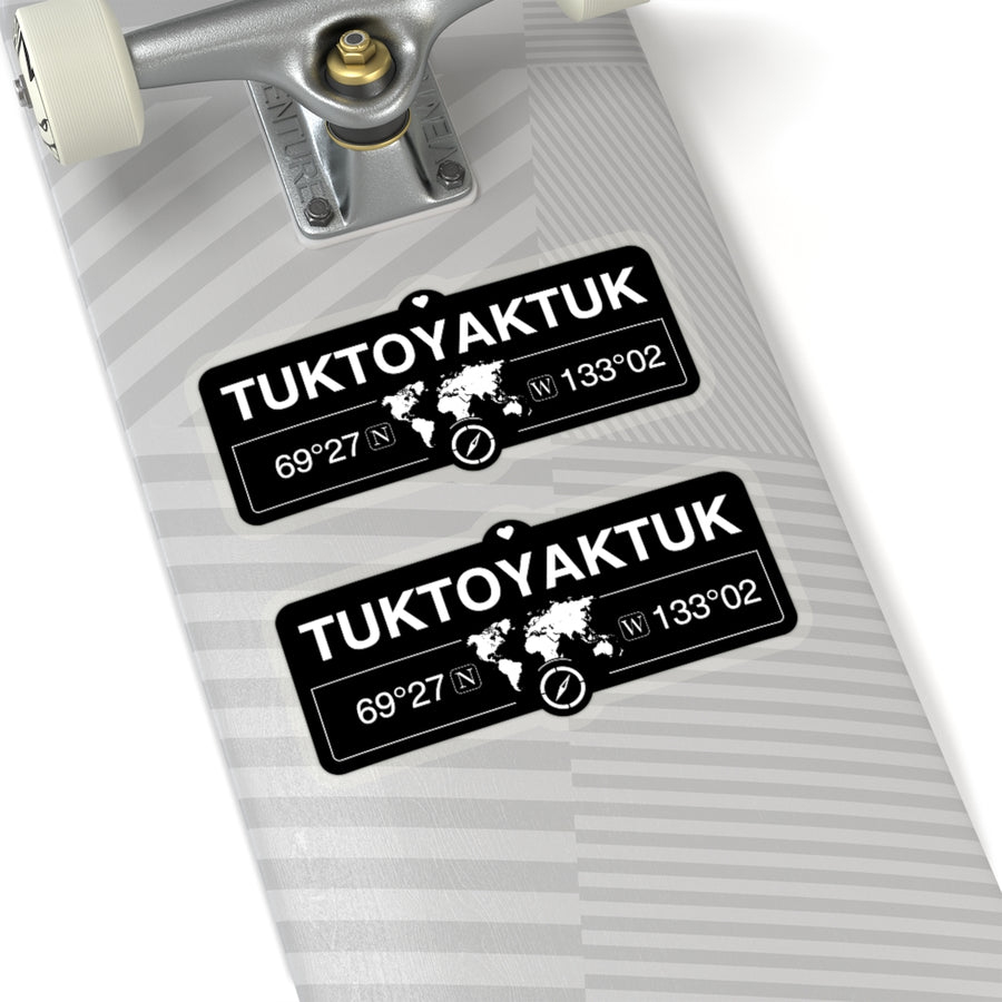 Tuktoyaktuk - Sticker Set Pack of 2 (3 or 5.5 Inch) - Northwest Territories Canada Coordinates GPS, Bubble-Free