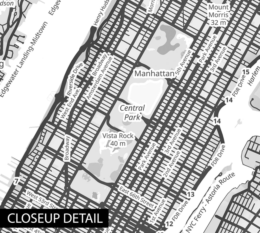 New York City Map with Peony Flowers - Printable