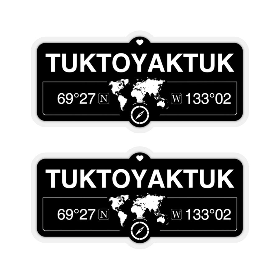 Tuktoyaktuk - Sticker Set Pack of 2 (3 or 5.5 Inch) - Northwest Territories Canada Coordinates GPS, Bubble-Free