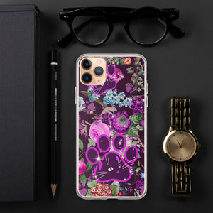 Violet Lilac Botanical Floral Wildflowers Purple Cat Paw Art, Quality iPhone Case Birthday Gift