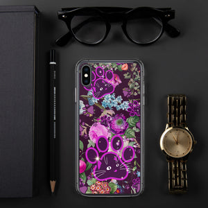 Violet Lilac Botanical Floral Wildflowers Purple Cat Paw Art, Quality iPhone Case Birthday Gift