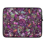 Pretty Dark Purple Roses Pattern Gift for Teen Girls & Women, Lightweight Laptop Cover Sleeve Case Bag Accessory, Internal Padded Zipper