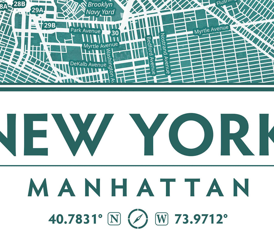 teal closeup typography