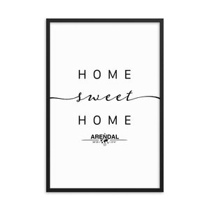 Arendal, Aust-agder, Norway Home Sweet Home With Map Coordinates Framed Artwork