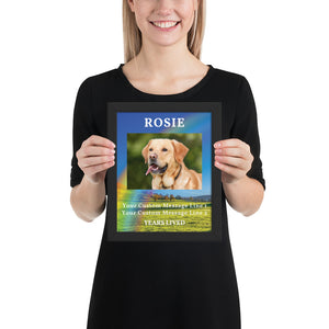 Personalised Dog Memorial Framed Artwork - Rainbow Bridge
